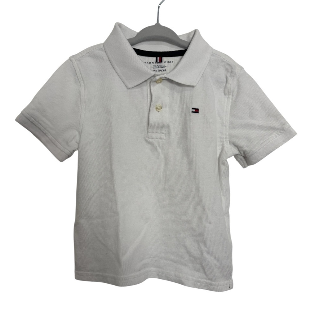 Tommy Hilfiger Boys Polo Shirt | Off-White | XS (4–5) Runs Small